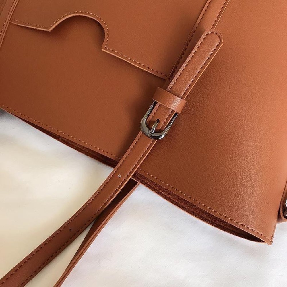 Alexa Shopper Tote Handbag in Camel - Picture 4 of 6